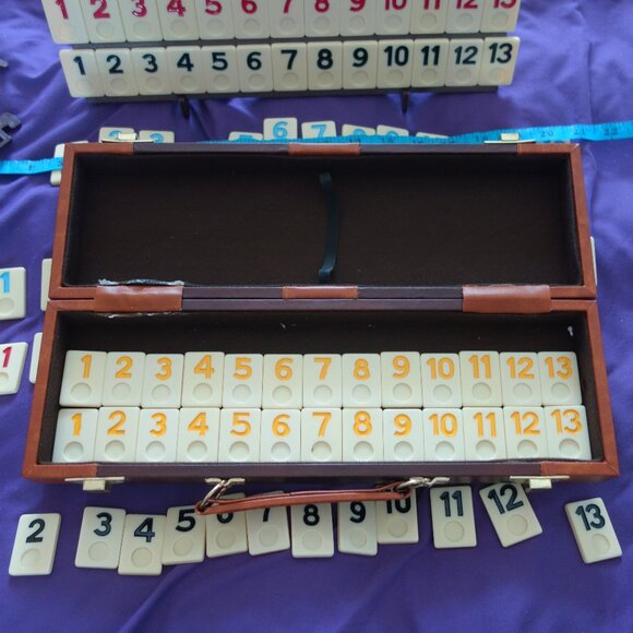Complete Set of Rummy Tiles, Two Jokers, Four Stands and Carrying Case - Picture 7 of 15